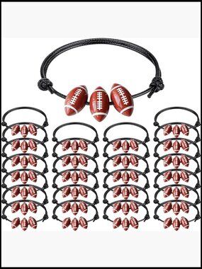 30pcs Sports Charm Bracelets Adjustable Beads Party Favors Inspirational